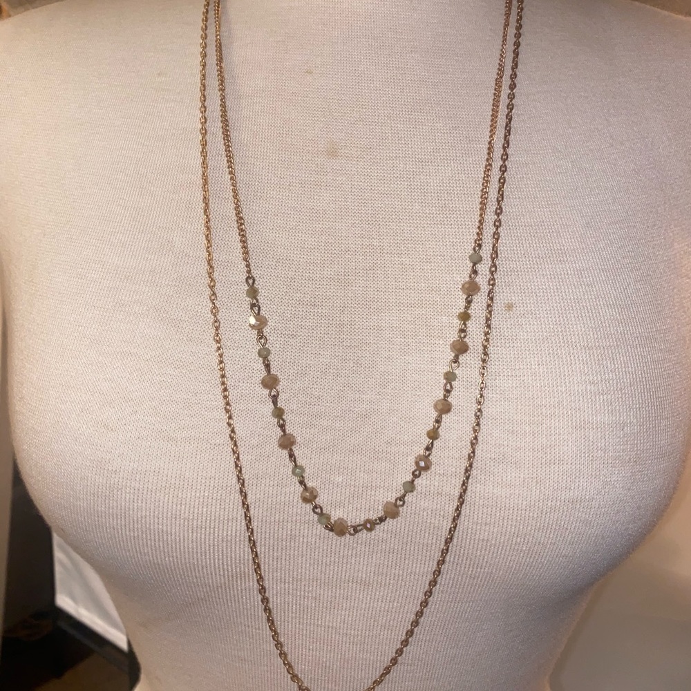 **FREE w/ Purchase!** Double strand Necklace with small Beads - Picture 2 of 4